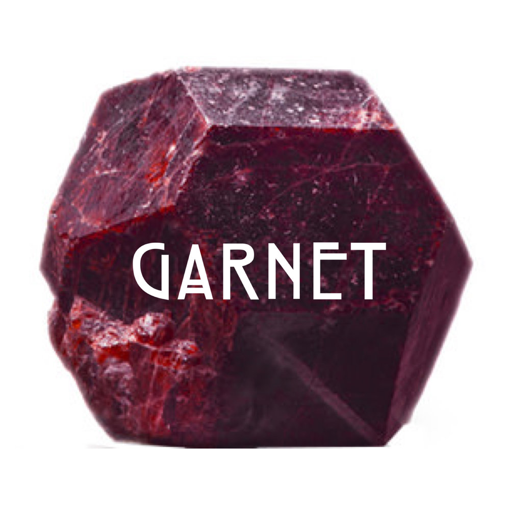 Crystal for Root Chakra :: GARNET // calms emotional pain; prevents fears of insecurity; stimulates metabolism; reduces body toxins; helps with depression